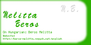 melitta beros business card